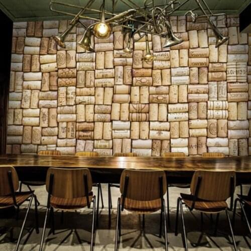 Custom wine cork restaurant bar cafe background 3D wallpaper murals 3D wallpaper the restaurant office