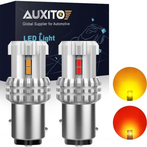 AUXITO P21 5W BAY15D led P21/5W Stop LED Car 1157 Red Bulb Signal for Brake DRL Lamp Tail Reverse Light Amber Yellow