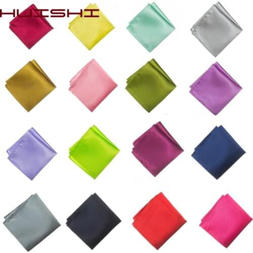 HUISHI 38 Color Solid Color Vintage Fashion Pocket Handkerchief Party High Quality Mens Handkerchief Groomsmen Men Pocket Hanky
