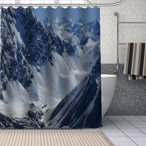 Custom Snow mountain Shower Curtains DIY Bathroom Curtain Fabric Washable Polyester for Bathtub Art Decor Drop Shipping
