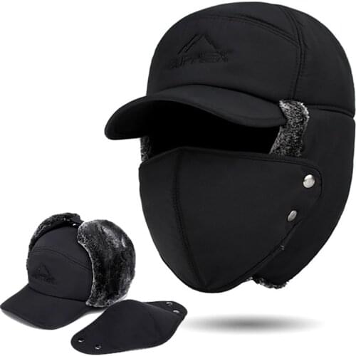 Winter Fur Warm Windproof Hat Men Women Bomber Faux Ear Flap Cap Trooper Trapper Anti-snow Ski Hats Thermal Soft Ear Protection