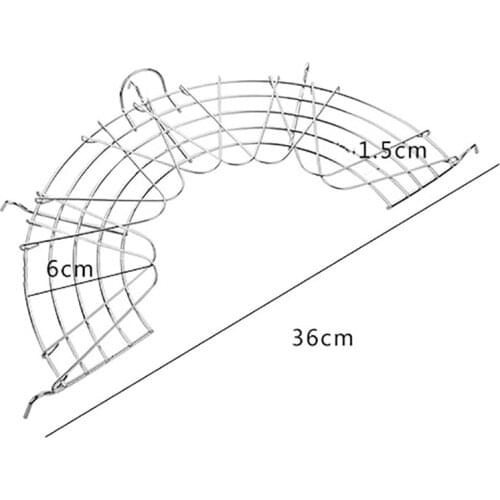Multi-function Frying Oil Filter Rack Stainless Steel Semicircle Steaming Drain Oil Holder Kitchen Cooking Foldable Gadgets