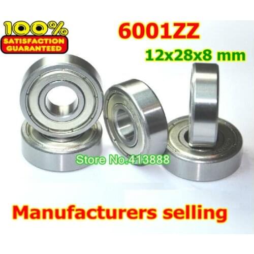 1000pcs/lot free shipping Wholesale Double Shielded Miniature Deep Groove Ball Bearings 6001ZZ 12*28*8 mm