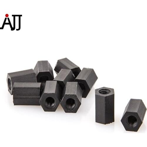 10pcs/bag Rctimer M3x8mm M3x10mm Nylon Hex Standoff Black for Mounting Multi-rotor Control Boards