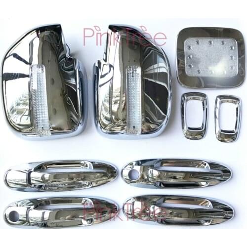 1998-2007 13 Pcs Chrome Accessory Door Handle Side Lamp Mirror Cover Fuel Tank Cover For Toyota Land Cruiser 100 For Lexus LX470