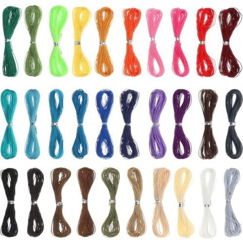 3 Strands 1mm Waxed Leather Thread Multi Colors Wax Cotton Cord String for DIY Women Bracelets Necklace Jewelry Making Crafts