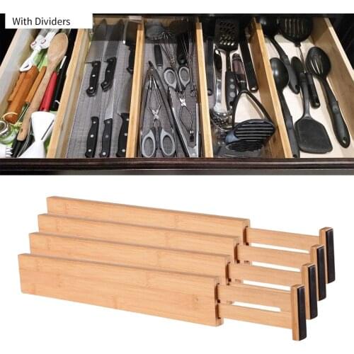 4pcs Adjustable Drawer Separator Organizer Spring Loaded for Kitchen Office