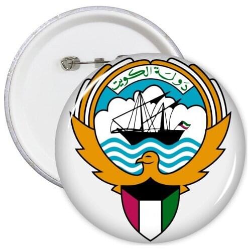 Kuwait Africa National Emblem Round Pins Badge Button Clothing Decoration Gift 5pcs