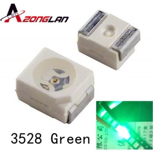 500pcs SMT SMD LED 3528 1210 Water Green Ultra Bright Light-Emitting Diode LED Diode Chip Lamp