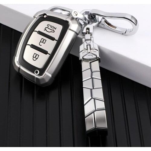 Mecha Soft TPU Car Key Case Cover Shell Fob Holder For Hyundai Ix35 Elantra Mistra Sonata 8 SantaFe Yuena Lafesta Key Ring Chain