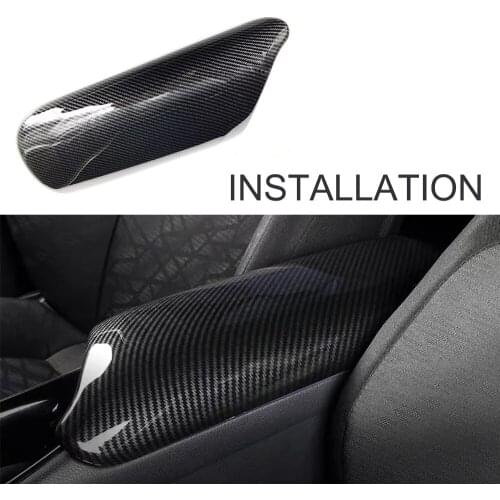 JEAZEA ABS Carbon Fiber Inner Central Armrest Glove Box Container Decor Cover Trim Decoration For Toyota C-HR CHR 2107 2018 2019