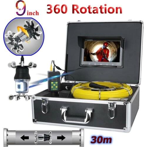 F9509 WIFI DVR endoscope system yellow cable 30M 9 inch Pipe Inspection Video Camera Drain Sewer Pipeline Industrial Endoscope