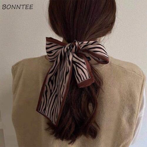 Headwear Women Hair Ribbons Zebra Pattern Chic Patchwork Accessories for Lady Design Vintage Simple Outdoor Vacation New Arrival