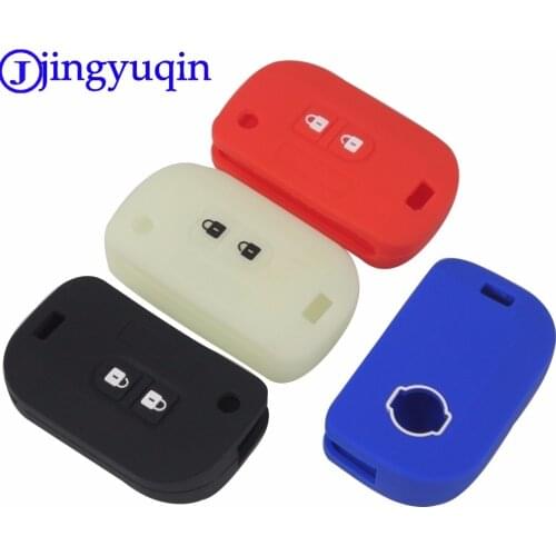 Jingyuqin 2 Buttons Remote Silicone Car Key Cover Case For Nissan Qashqai Micra Navara Almera Replacement Folding Flid Key
