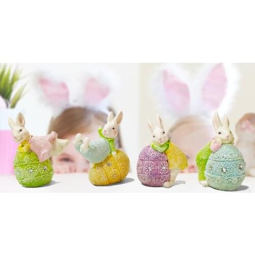 Creative Easter Cute Bunny Decoration Resin Bunny Toys Gifts Kids Room Desktop Window Decoration Ornament ValentineS Day Gift