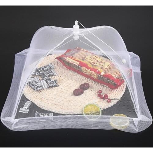 Dish Umbrella Cover Thicken Bracket Folding Food Mesh Cloth Dust-proof Insect-proof Cover Kitchen Dish Food Vegetable Cover