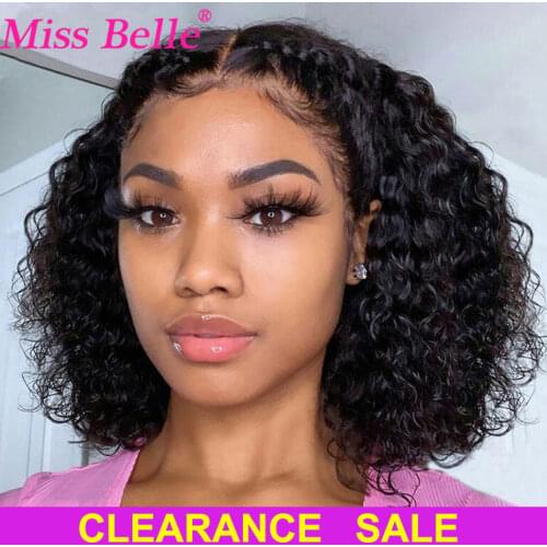 Kinky Curly Lace Front Human Hair Wigs Kinky Curly Short Bob Lace Frontal Wig 4x4 Lace Closure Burgundy Curly Human Hair Wig