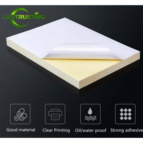 Leotrusting 50sheets A4 Size 210mmx297mm Tear Proof Matt White PP Sticker Color Printed Vinyl PP Sticker with Inkjet Printer