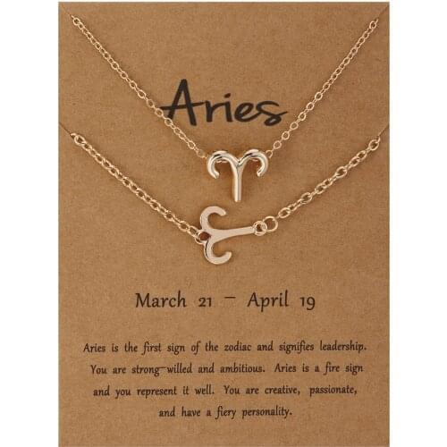 Fashion Jewelry Twelve ZODIAC Constellations Necklace Bracelet Card Set Alloy Jewelry