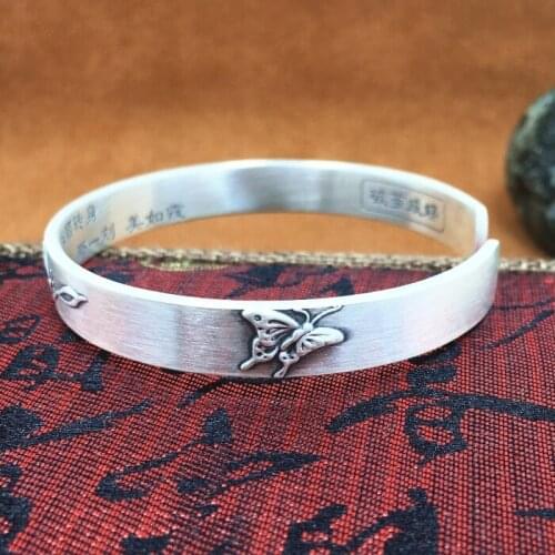 999 silver men and women open their mouths to make old vintage butterfly birthday gift for girlfriend and mother