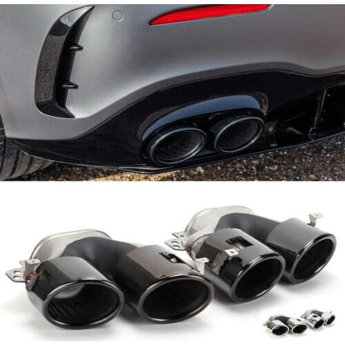 304 Stainless Steel Quad Exhaust Tips Replacement for Mercedes-AMG A45 W177 CLA45 C118 2019 2020 2021 Car Accessory
