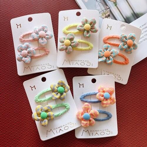New Fashion INS design Kids like Grid flowers bobby bang side clip Protect hair accessories hairpins