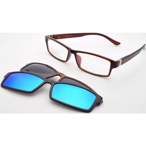 Myopia Glasses Men Eyeglasses Frame Magnet Clip Sunglasses Polarized Closer Prescription Lens Spring Hinge Wide Face