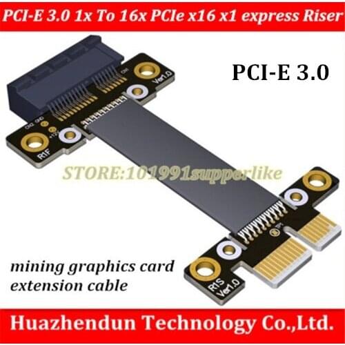 Riser PCI-E 3.0 1x To 16x PCIe x16 x1 pcie Riser mining graphics card extension cable PCI-Express Gen3 8Gbps Low-energy