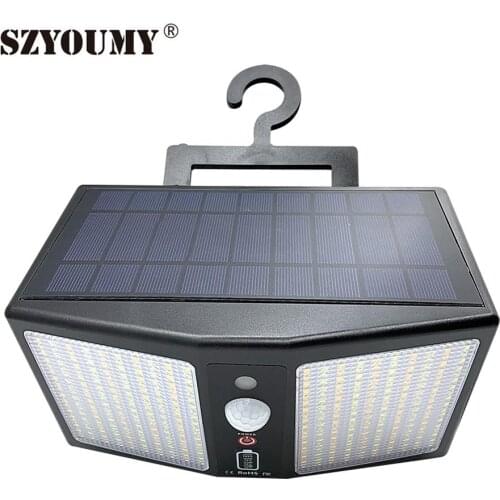 SZYOUMY 3 Color Adjustable 360 Led Solar Motion Sensor Light With Remote