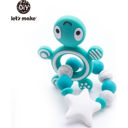Lets Make Silicone Teething Beads 1pc Baby Teether Silicone Teether Turtle Crib Bedding Toddler Toys Baby Rattle Toy