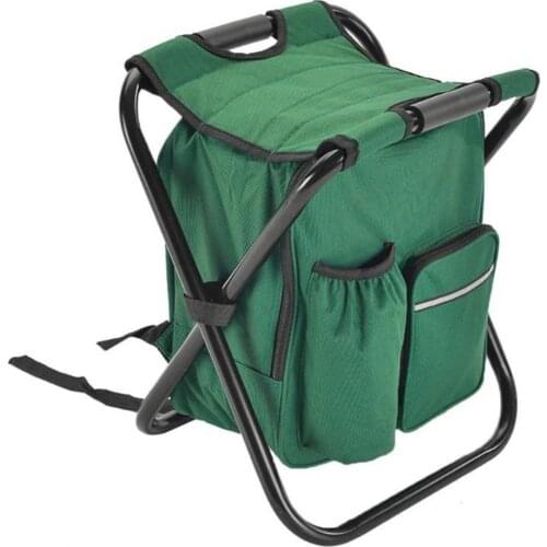 Hot Sale Folding Camping Fishing Chair Stool Portable Backpack Cooler Hiking Picnic Bag Hiking Camouflage Seat Table Bag