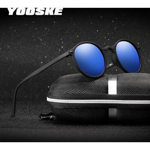 YOOSKE Night Vision Polarized Sunglasses Men Women Small Round Goggles Yellow Sun Glasses Driver Night Driving UV400 Eyewear