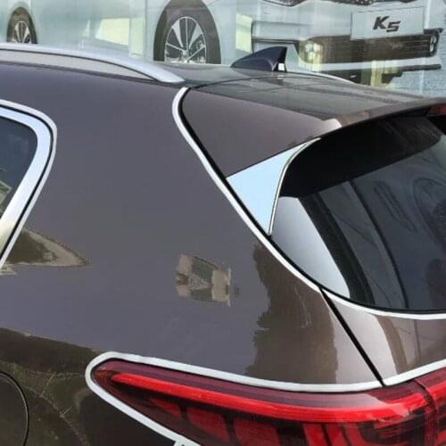 Car-styling For KIA Sportage 2016 2017 Fourth generation Stickers Abs Chrome Rear Window Trim On The Tail Sequined Triangle
