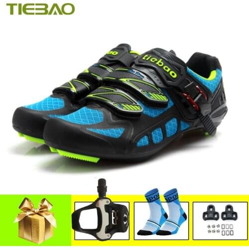 Tiebao Road Bike Shoes Sapatilha Ciclismo add Bicycle SPD-SL Pedals Road Riding Shoes Self-Locking Superstar Cycling Sneakers