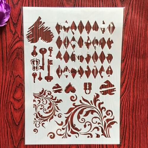 A4 29 * 21cm Love Key Floral DIY Stencils Wall Painting Scrapbook Coloring Embossing Album Decorative Paper Card Template