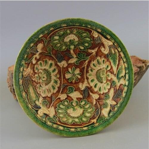 #06Rare Old Chinese porcelain bowl,Tang three-color,printing,#05, Home Decorations / ollection & adornment, Free shipping