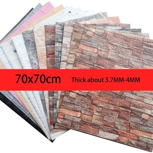10pcs 70*77cm Brick Wall Sticker Waterproof Anti-Collision Foam Wallpaper Self-Adhesive For Living Room TV Background Decor