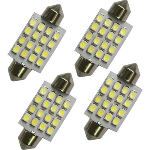100PCS 3528 1210 white 16 SMD LED Car Dome Festoon Interior Lights Bulbs 31MM 36MM 39mm 41MM Auto Roof Car Trunk light DC 12V