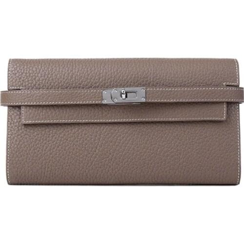 2020 High-grade Ladies Women Genuine Leather Black Clutch Bag Card Holder Purses Hasp Wallet Standard Wallets