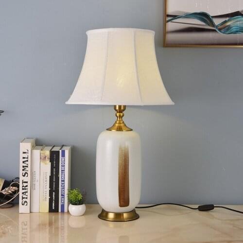40x68cm High Temperature Firing Hand Paiting Ceramic Table Lamp For Living Room Study Room Large Table Lamp Chinese Bedside Lamp