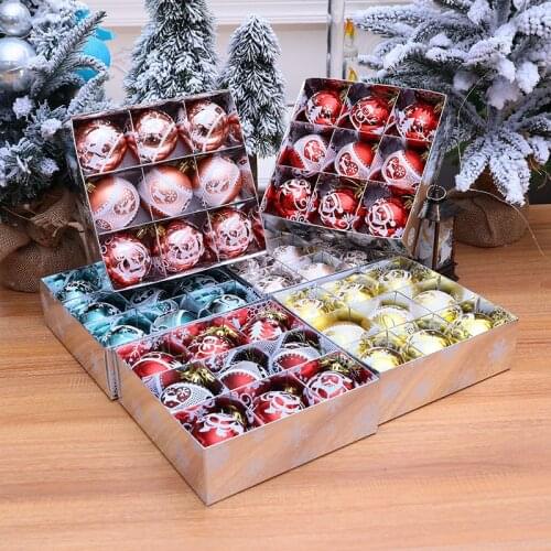 9pcs 6cm Christmas Colorful Ball Christmas Tree Pendant Decoration Navidad Home Decor New Year 2022 Xmas Gifts Natal Ornament