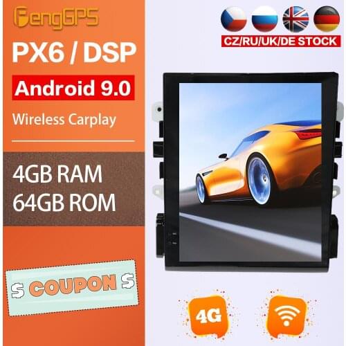 Android DVD Player for Porsche Macan 2011-2016 Tesla Style Multimedia Radio Headunit 4G+64G Carplay 4K Video PX6 Car Stereo WIFI