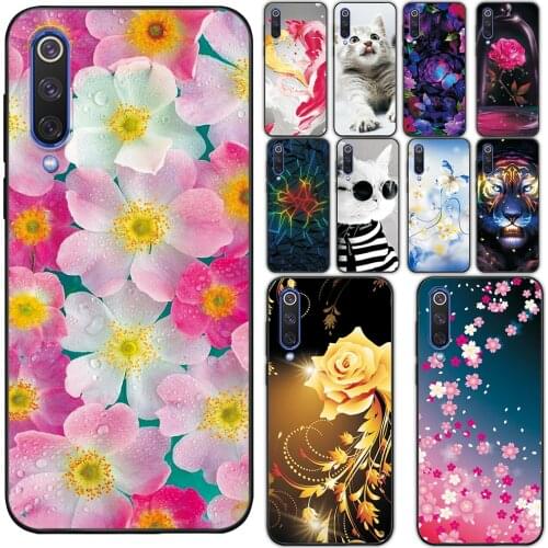 Case For Xiaomi Mi 9 Case Xiaomi Mi 9 SE Flower Style Phone Shell For Xiaomi Mi 9 Lite Soft TPU Fashion Cover For Xiaomi Mi 9 SE