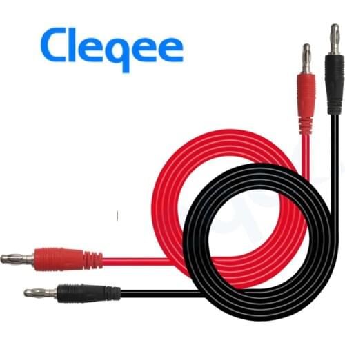 Cleqee P1041 1Set 1M 4mm Banana to Banana Plug Soft RV Test Cable Lead for Multimeter Test Leads Kits Banana Plug Male
