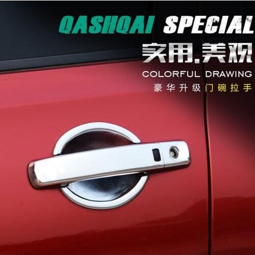 For Nissan Qashqai 2007 2008 2009 2010 2011 2012 2013 First Generation Car Styling ABS Chrome Door Handle Cover Trims Decoration