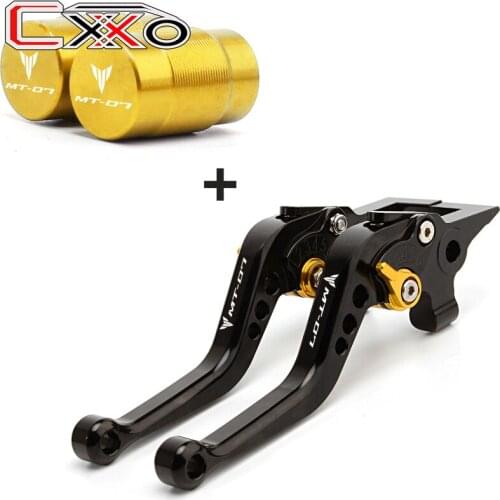 For YAMAHA MT07 FZ07 mt-07 2014-2017 2018 2019 Motorcycle Short Brake Clutch Levers & Car Tire Valve Air Caps