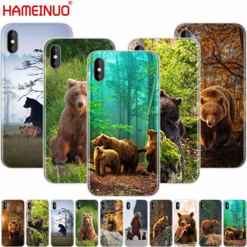 HAMEINUO Lonely Alaska Brown Bear cell phone Cover case for iphone X 8 7 6 4 4s 5 5s SE 5c 6s plus