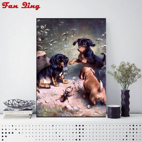 Dog Diamond Painting 5D Animal Full Drill Square Diamond Art Embroidery Cross Stitch Home Decoration