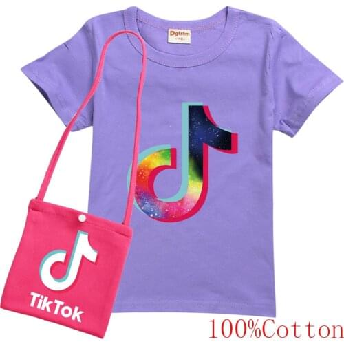 TIK TOK Baby Girls Clothes Sets Summer Short Sleeve Top + Print Bag 2-piece Kids Childrens Clothing Suit Tik Tok