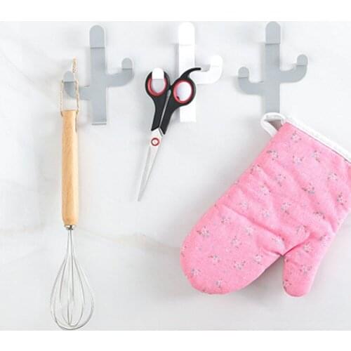 Cactus-Shape Umbrella Holder Kitchen Towel Hook Wall Self Adhesive Hooks Multifunctional Bathroom Show Robe Hook Racks Coat Hook